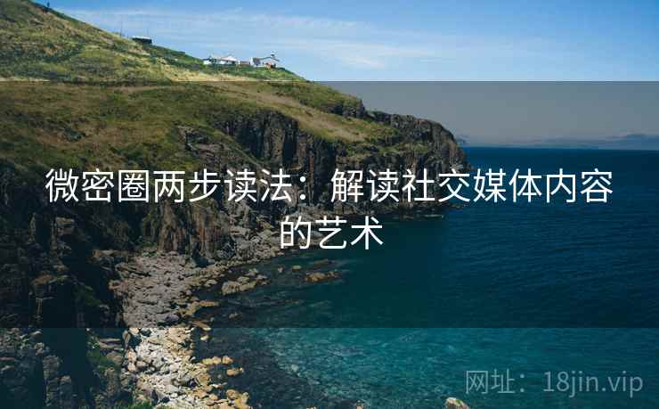 微密圈两步读法：解读社交媒体内容的艺术