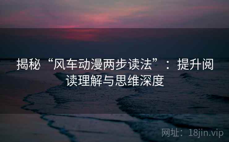 揭秘“风车动漫两步读法”：提升阅读理解与思维深度